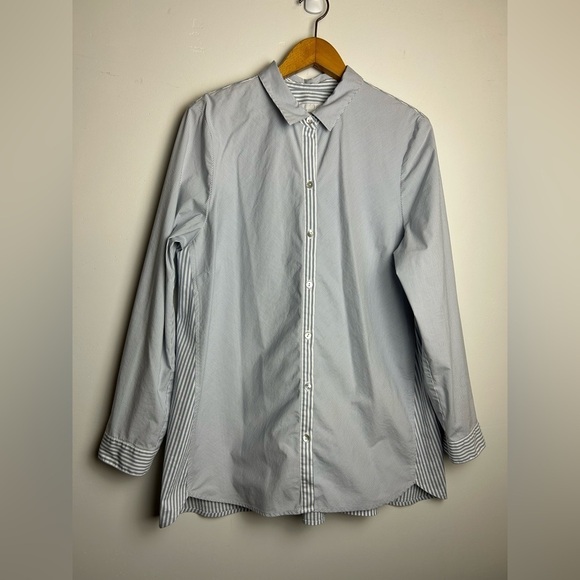 J.Jill Blouse Top Women L Button Down Striped Casual Office Career Old Money - Picture 2 of 14